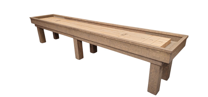 14' Dakota II Etch Wood Maple Shuffleboard Table ( Smokey Pecan Finish )