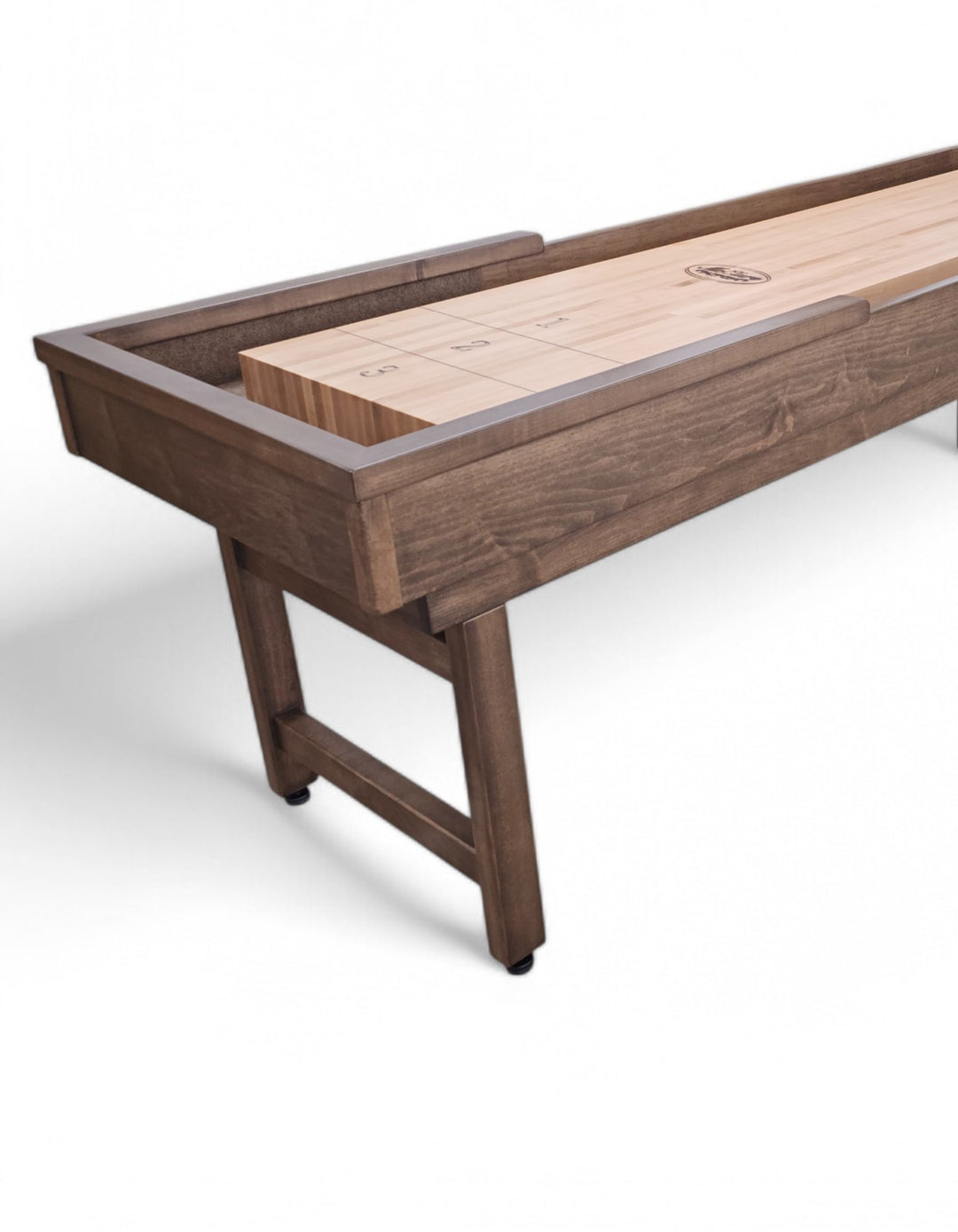 12' Michigander Shuffleboard Table Walnut Finish (2 x 20 Playboard)