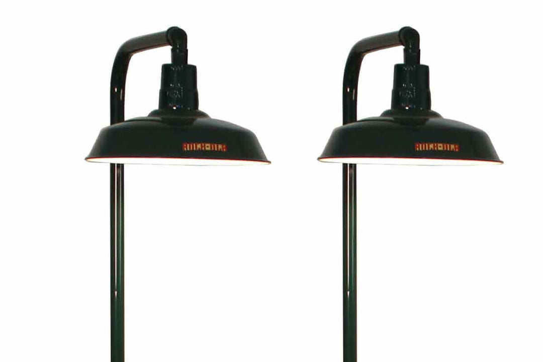 Rock Ola Lamp and Pole Green Pair