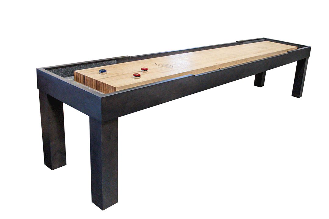 12' Parson's Pine Shuffleboard Table Gun Metal Finish