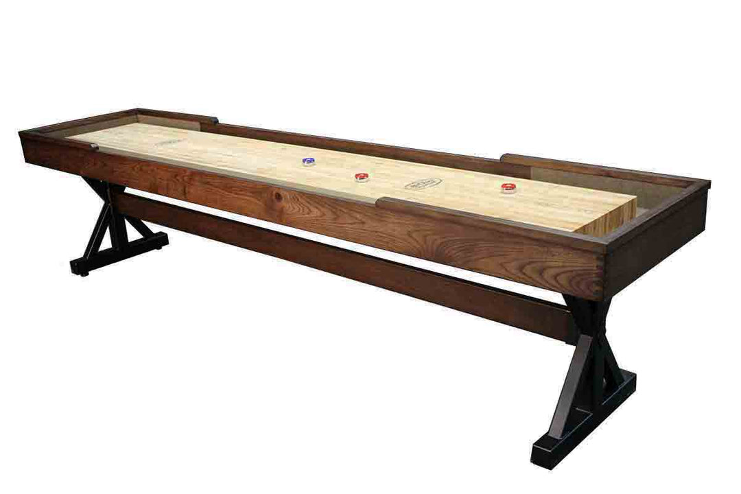 12' Marquette Shuffleboard Table Walnut ( 3" Playboard )