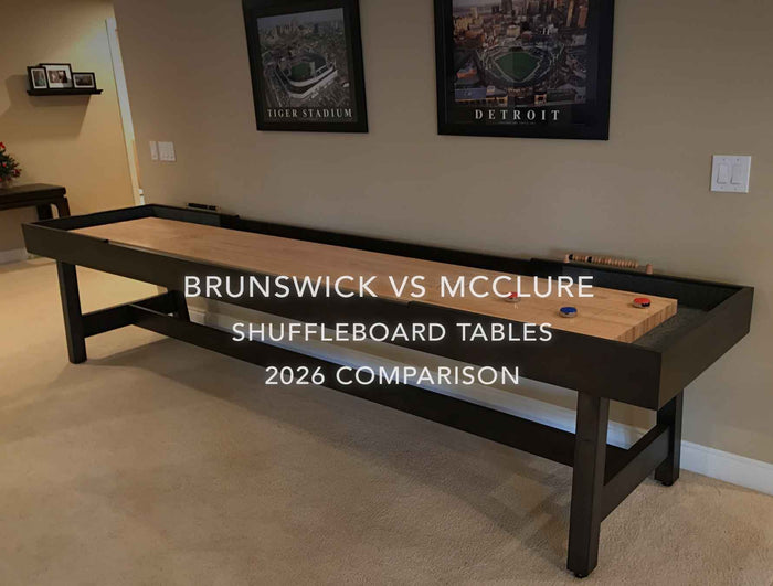 Brunswick Vs McClure Shuffleboard Table Brand Comparison in 2026 Shuffleboard Table In room