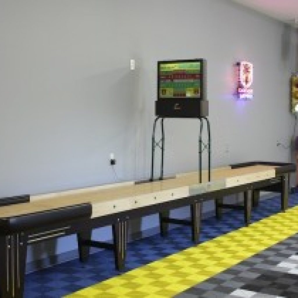 Ultimate Game Room with Rock-Ola Classic American Made Shuffleboard