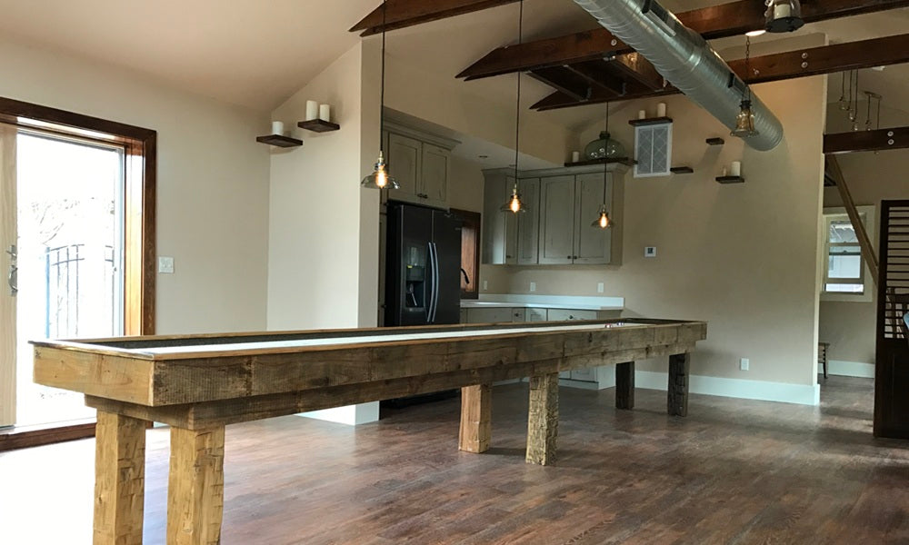 Shuffleboard Tables Custom Made out of Barn Wood