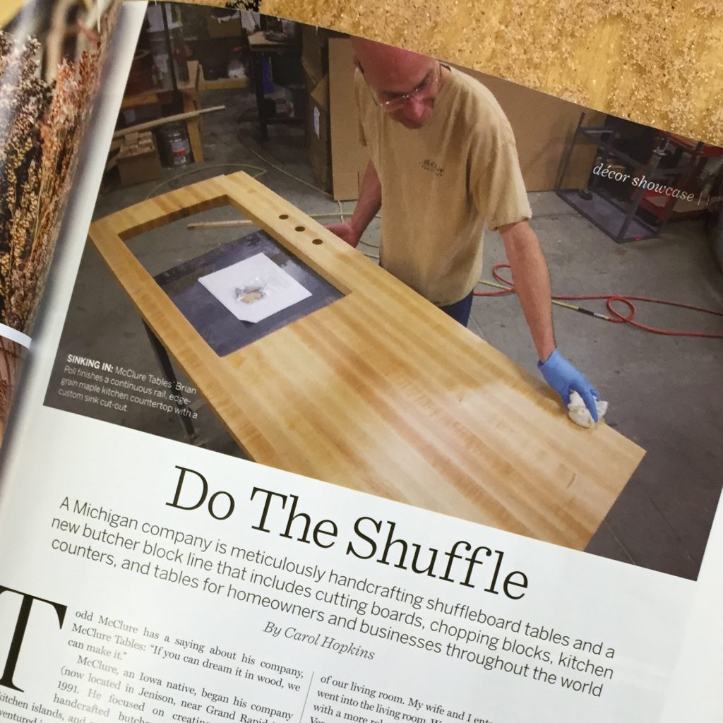McClure Tables Featured in Detroit Home Magazine