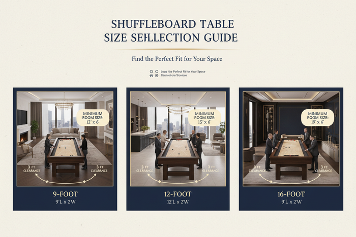 Select the Right Size Shuffleboard Table to fit in your home