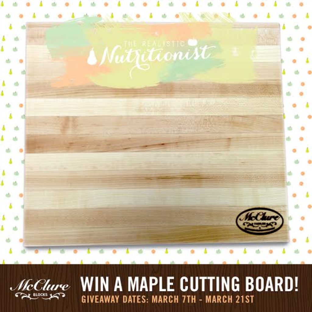 Win A McClure Maple Cutting Board From The Realistic Nutritionist