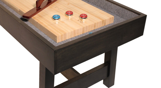 9' Contempo Shuffleboard Table Black Rubbed with Wood Legs ( 2" x 20" Playboard )