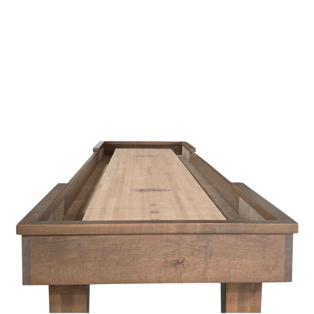 14 Foot Hamilton Shuffleboard Table - Maple in Smoky Pecan Finish