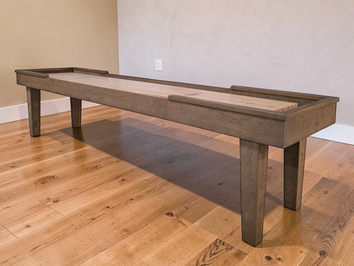 12 Foot Hamilton Shuffleboard Table - Maple in Smoky Pecan Finish