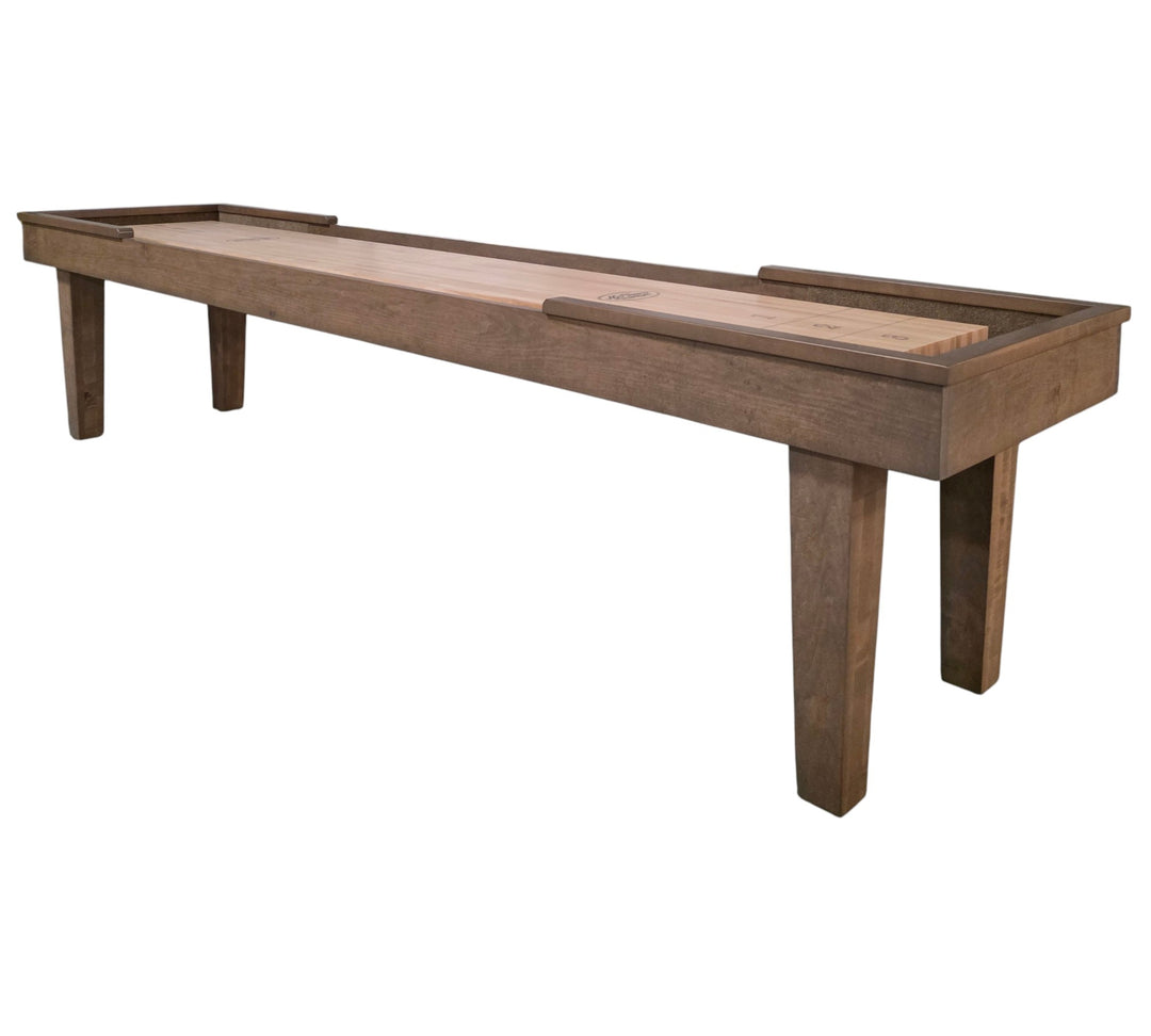 12 Foot Hamilton Shuffleboard Table - Maple in Smoky Pecan Finish