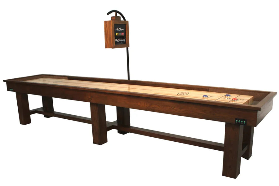 Ponderosa Oak 12 Foot Shuffleboard Table McClure Tables Rustic