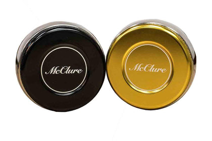 Pro Weights Stainless Steel Pucks with Aluminum Caps - Black/Gold - McClure Tables