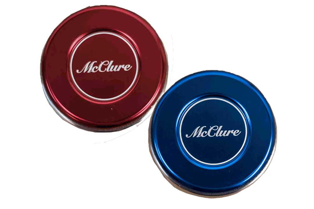Pro Weights Stainless Steel Pucks with Aluminum Caps - Red/Blue