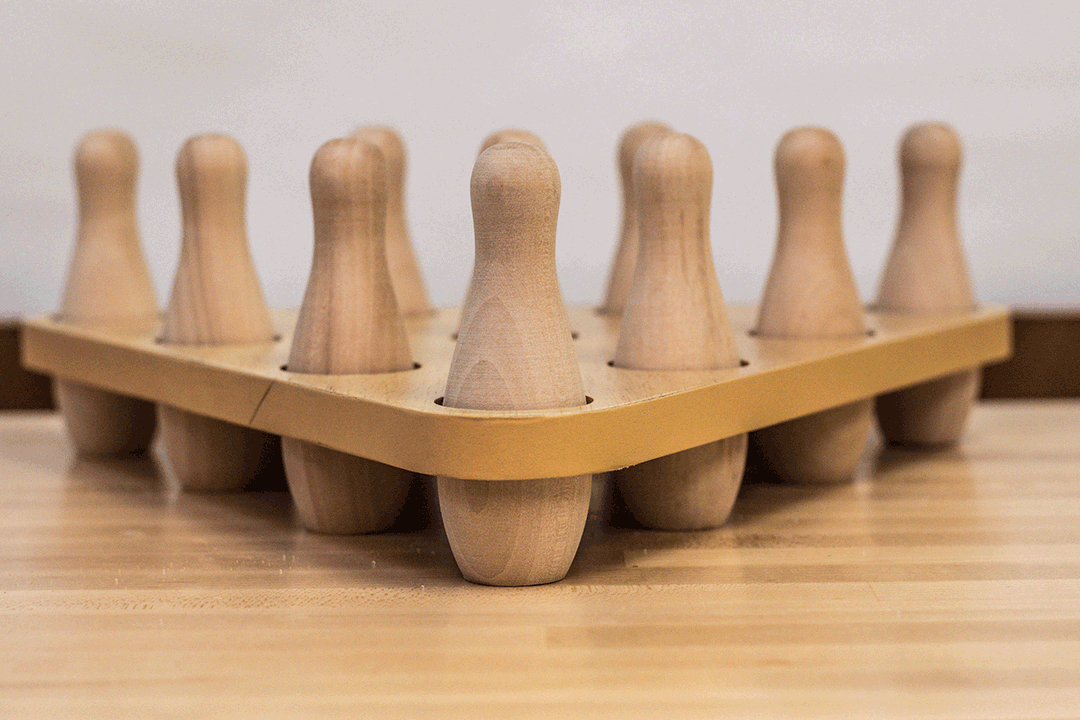 Bowling Pin Set Wooden Pin Setter with Pins