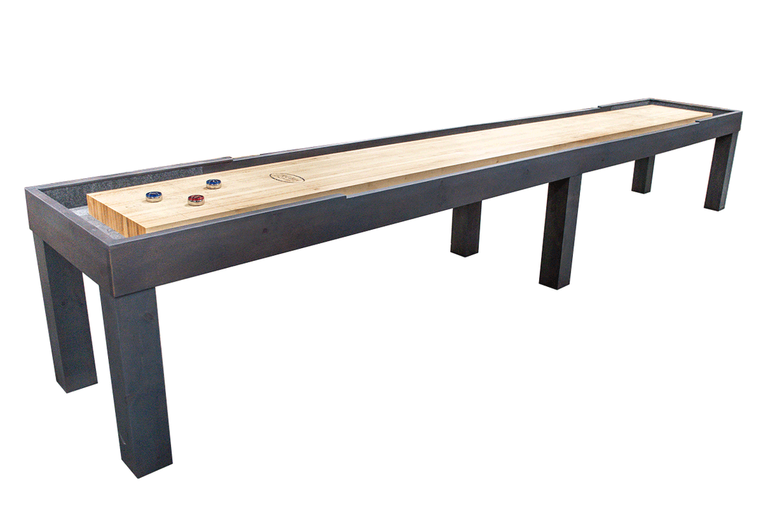 16' Parson's Pine Shuffleboard Table Gun Metal Finish