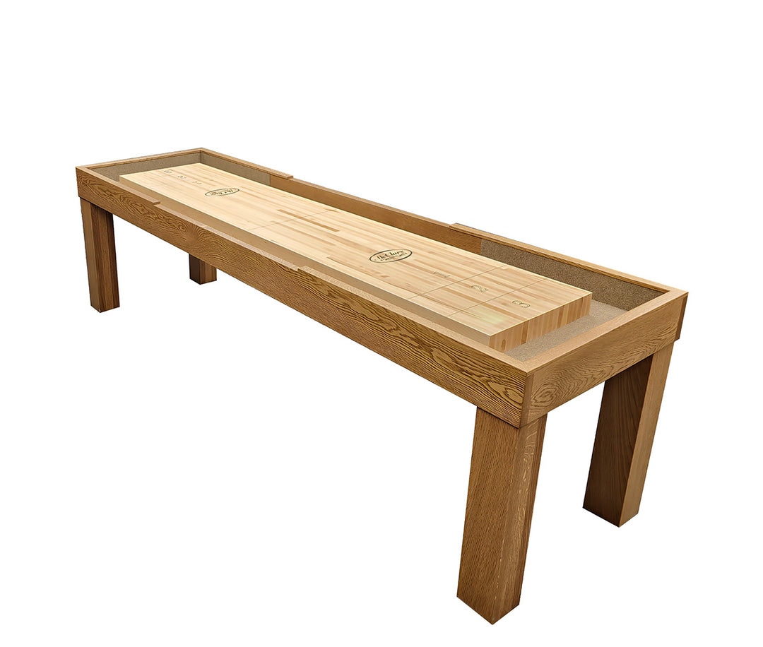 9' Parson's White Oak Shuffleboard Table Heirloom Finish 3" Playboard