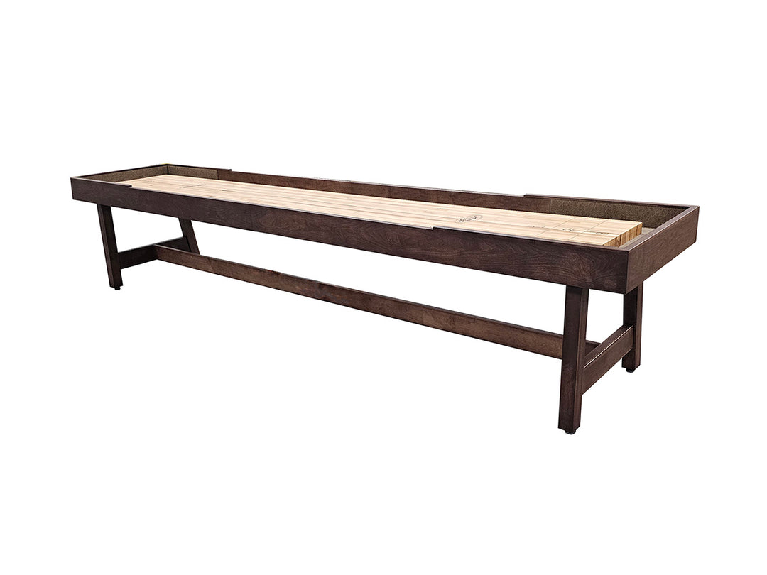 12' Contempo Shuffleboard Table Walnut with Wood Legs ( 2" x 20" Playboard )