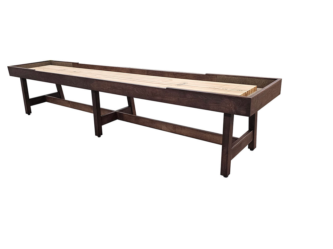 14' Contempo Shuffleboard Table Mahogany with Wood Legs  2" x 20" Playboard